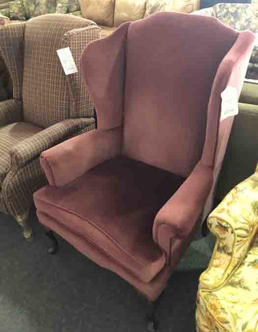 Burgundy Wingback Chair $75